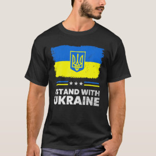 Camiseta Mantenho-Me Presente Com A Ucrânia Bandeira Ucrani