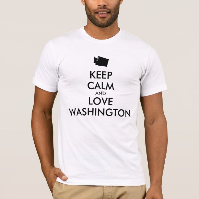 Camiseta MANTER CALM e AMOR personalizáveis WASHINGTON (Frente)