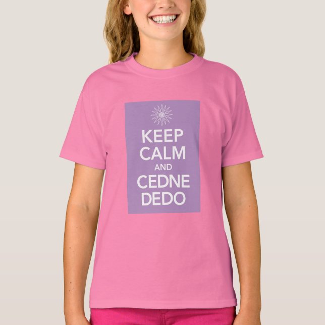 Camiseta MANTER CALM e CEDNE DEDO (Frente)