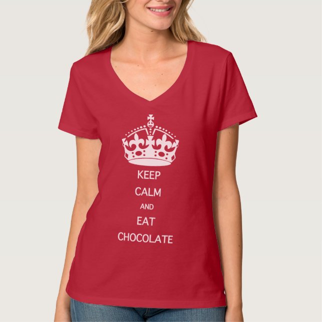 CAMISETA MANTER CALMA COMER CHOCOLATE (Frente)
