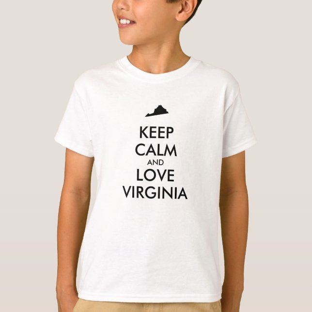Camiseta MANTER CALMA E AMAR VIRGINIA personalizáveis (Frente)