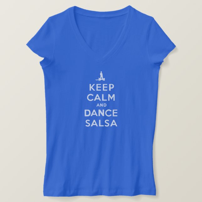 Camiseta Manter Calma e Dança Salsa (Frente do Design)