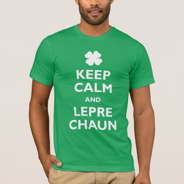 Camiseta Manter Calma e Leprechaun (Frente)