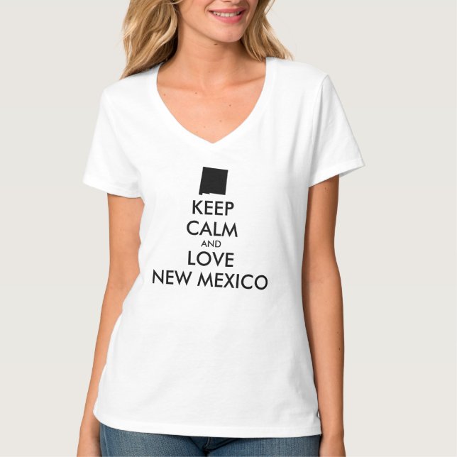 Camiseta MANTER CALMO E AMAR O NOVO MÉXICO personalizável (Frente)