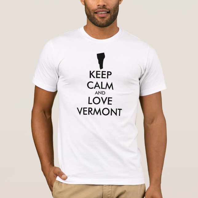 Camiseta MANTER CALMO e AMOR personalizáveis VERMONT (Frente)