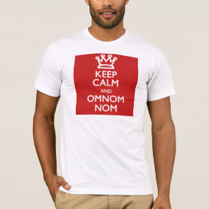 Camiseta Manter Calmo e OmNom