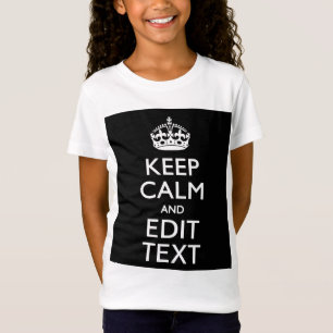 Camiseta Manter Calmo Personalizado e Editar Texto a Preto