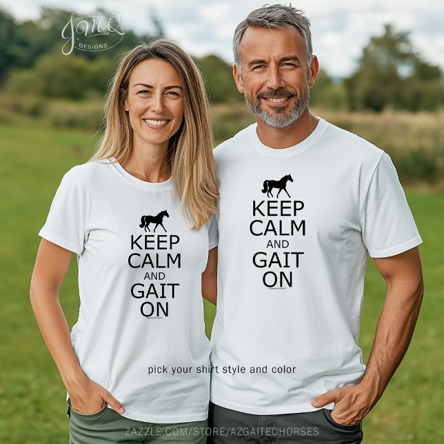 Camiseta Manter Calmo Raposa Cavalo de Trote (Keep Calm and Gait On Missouri Fox Trotting Horse t-shirt 🐎)