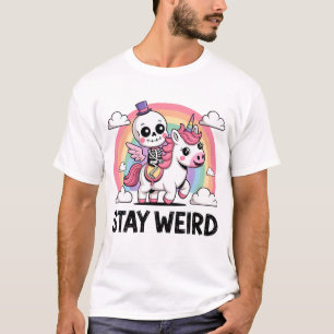 Camiseta manter esqueleto unicórnio esquelético estranho