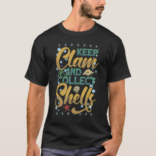 Camiseta Manter o Clam e Coletar Conchas de Costelas para o