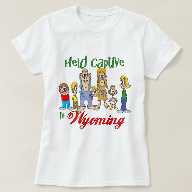 Camiseta Mantida em cativeiro em Wyoming (Frente do Design)