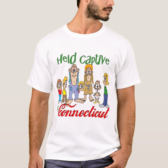 Camiseta Mantido em cativeiro em Connecticut (Frente)