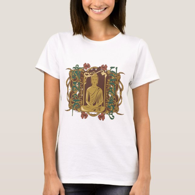Camiseta Mantra de Buddha do vintage (Frente)