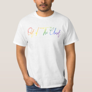 Camiseta Manuscrito fora do armário LGBT Arco-Íris LGBT