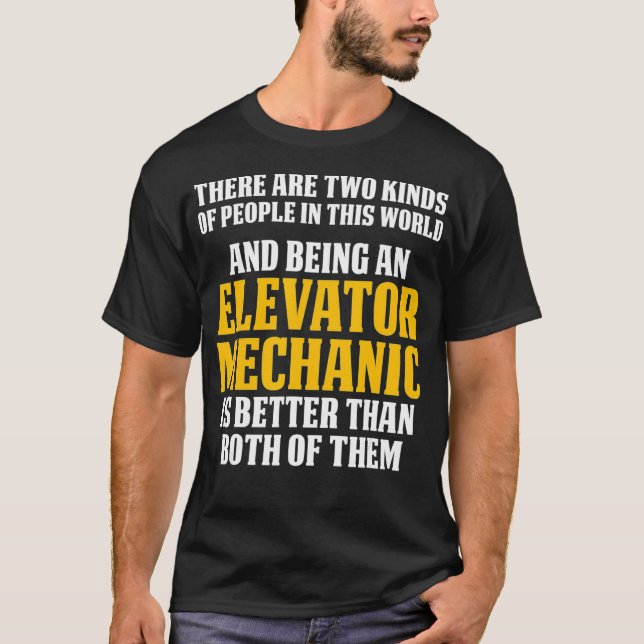Camiseta Manutenção Mecânica do Elevador Dois Tipos (Frente)