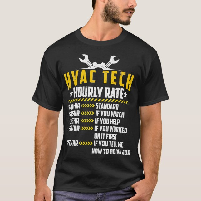 Camiseta Manutenção técnica com taxa horária de HVAC (Frente)