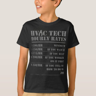 Camiseta Manutenção técnica com taxa horária de HVAC