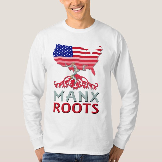 Camiseta Manx American Roots, Ilha de Man (Frente)