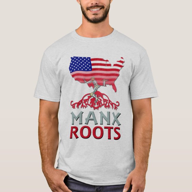 Camiseta Manx American Roots, Ilha de Man (Frente)