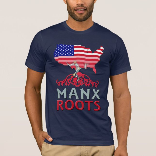 Camiseta Manx American Roots, Ilha de Man (Frente)