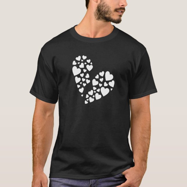 Camiseta Many Hearts in Broken Heart Shape  Broken Heart He (Frente)