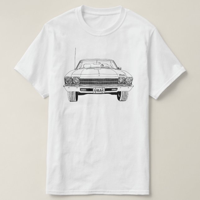 Camiseta Mão 1969 de Chevelle SS 396 digital tirada (Frente do Design)
