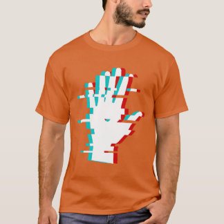 Camiseta Mão 3D abstrato minimalista