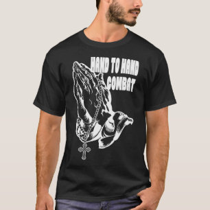 Camiseta Mão a Mão Combater mãos de Rezar Jesus Cristão