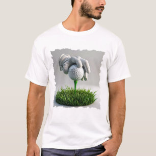 Camiseta Mão Adormecida Colocando Bola de Golfe no Teto com