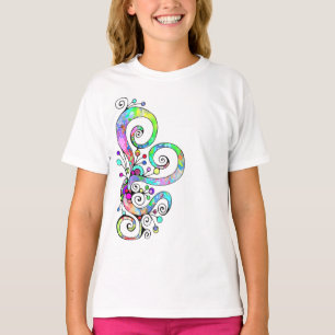 Camiseta Mão Cardíaca Espiral Pintada Design 1