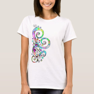 Camiseta Mão Cardíaca Espiral Pintada Design 1