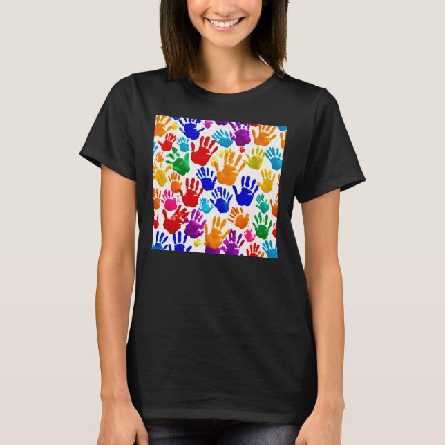 Camiseta Mão ColoridaImpressão (Frente)