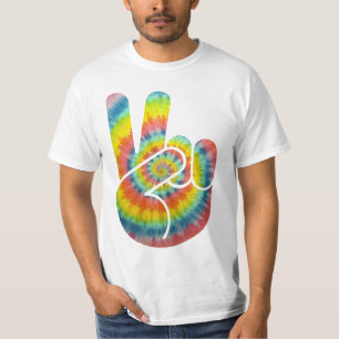 Camiseta Mão da paz da tintura do laço