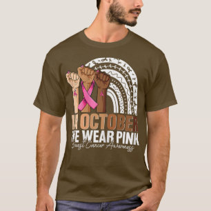 Camiseta Mão das Mulheres Em outubro vestimos cancer rosa