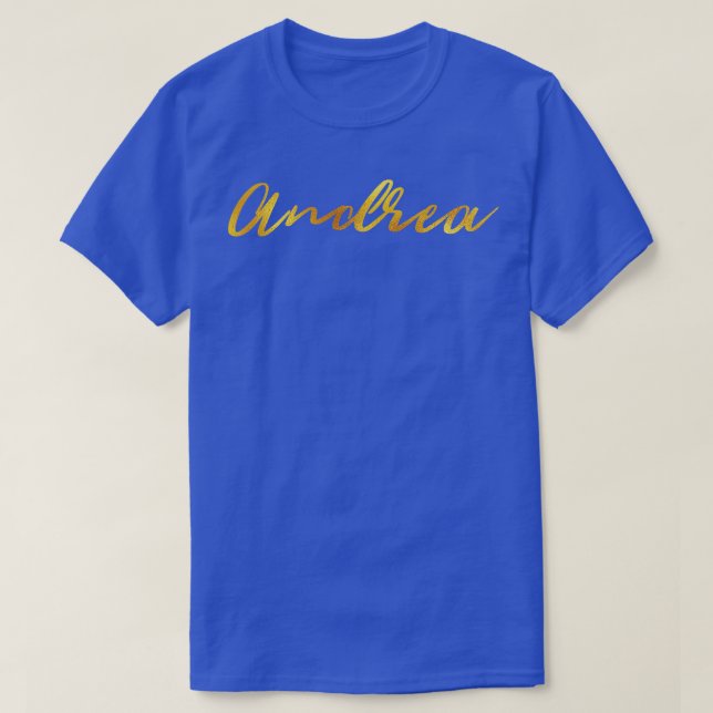 Camiseta Mão de Andrea em letras Douradas (Frente do Design)