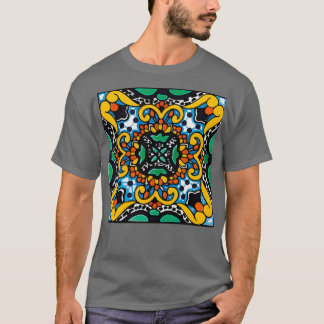 Camiseta Mão de azulejo barroca mexicana pintada em casa
