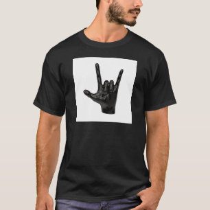 Camiseta mão de chifres diabólicos