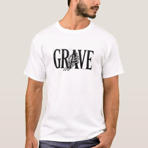Camiseta Mão de Esqueleto de Halloween Desenho de Linóleo G
