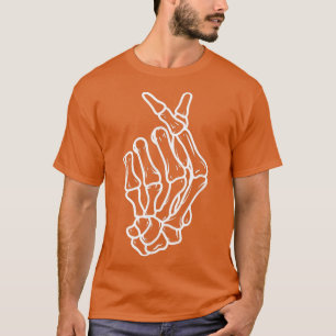 Camiseta Mão De Esqueleto Em Forma De Coração, Hallowee Eng