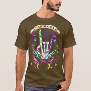 Camiseta Mão De Esqueleto Enroscando Sinal Dos Chifres