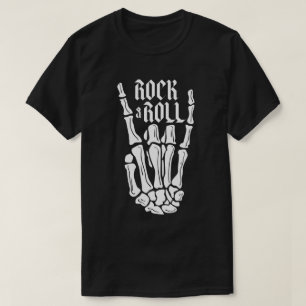 Camiseta Mão de Esqueleto Rock and Roll
