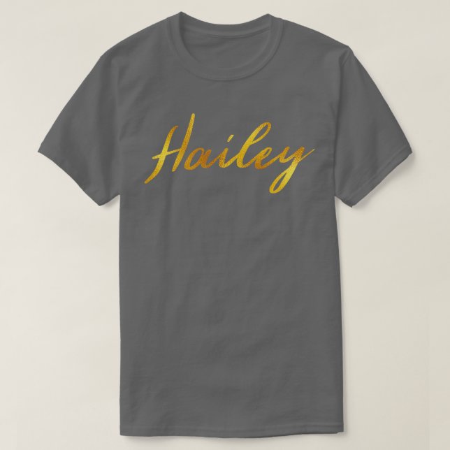 Camiseta Mão de Hailey em Letra Dourada Falsa (Frente do Design)