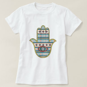 Camiseta Mão de HAMSA do amuleto do símbolo de Fatima,