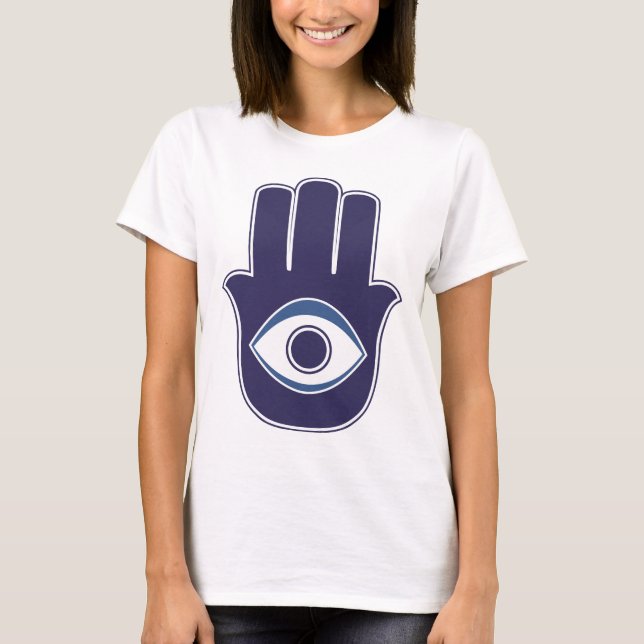 Camiseta Mão de Hamsa/Khamsa de Fatima/de amuleto/sorte de (Frente)
