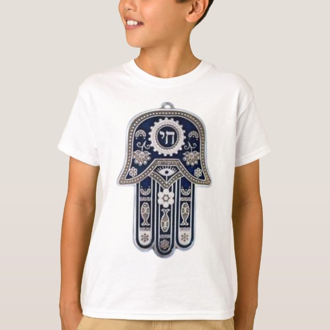 Camiseta Mão de Hamsa - Símbolo de Proteção e Boa Fortuna (Frente)