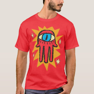 Camiseta Mão de incandescência de Hamsa do olho mau do de