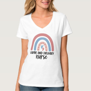 Camiseta Mão de obra e enfermeira de entrega Rainbow Nurse