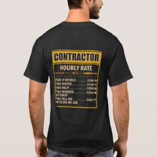 Camiseta Mão de Obra Horária do Contratante do Gráfico d