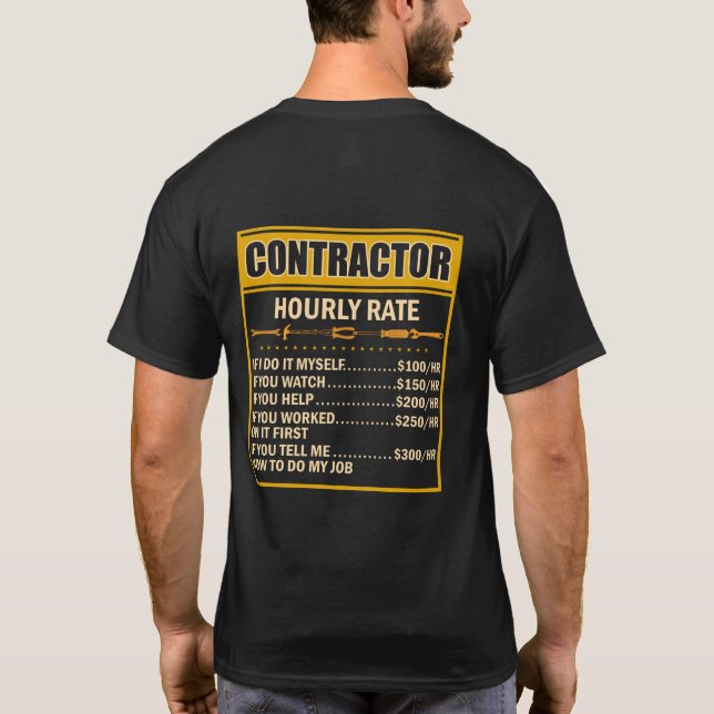 Camiseta Mão de Obra Horária do Contratante do Gráfico de P (Verso)