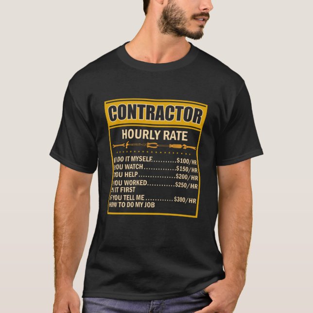 Camiseta Mão de Obra Horária do Contratante do Gráfico de P (Frente)